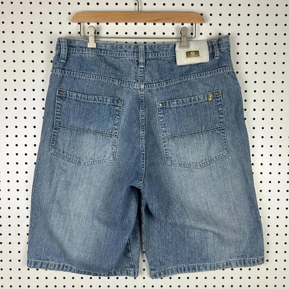 Southpole Baggy Jean Shorts 36 Light Wash Gold Tab Jorts Wide Leg Skate Y2K‎ 90s